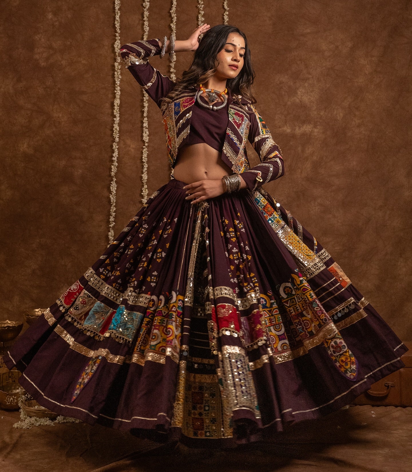 Ghoomar Gujarati Kutchi Floral Hand Embroidery Choli