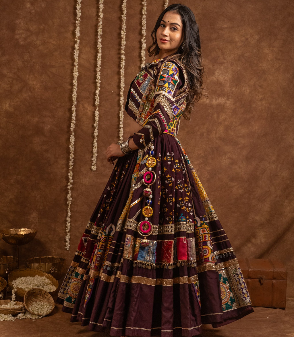 Ghoomar Gujarati Kutchi Floral Hand Embroidery Choli