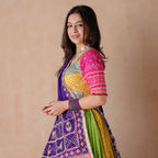 Zoolan Royal Bandhani Mirror-Work Lehenga Choli Set