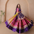 Zoolan Royal Bandhani Mirror-Work Lehenga Choli Set