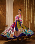 Wisha Vibrant Multicolor Bandhani & Mirror Work Chaniya Choli
