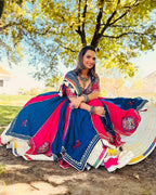 Saira Gulabi Garba Glow  Double Layer Choli
